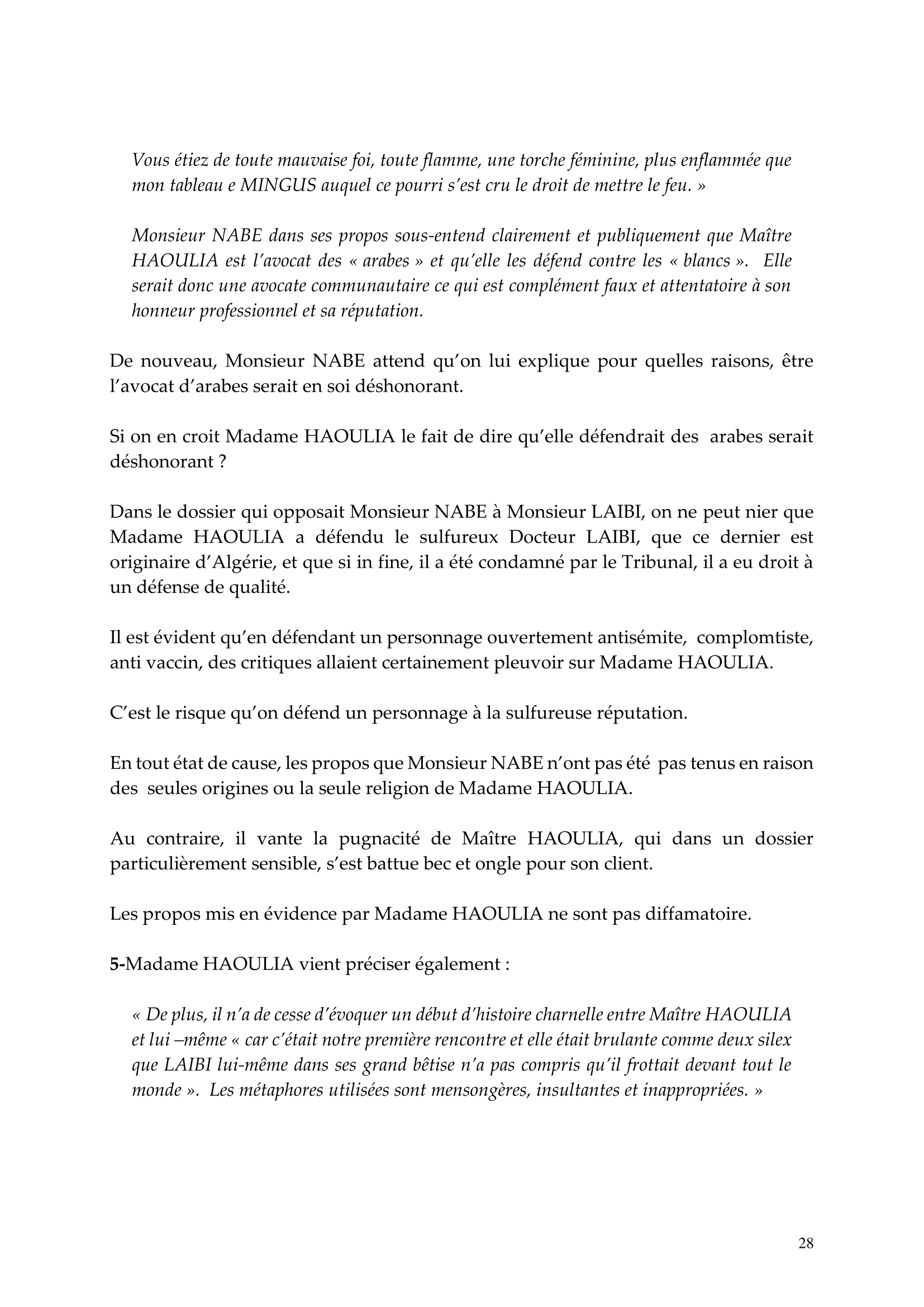 Conclusions de Maître Croizet – Nabe's News